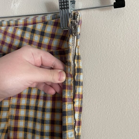 Free People Wmn 24 Plaid Academia Preppy High Waist Ella Kick Skinny Ankle Pants - Picture 6 of 11